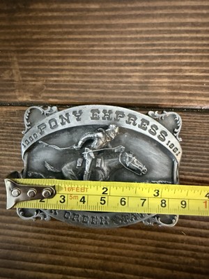 Vintage Pony Express Rock Creek Station Siskiyou Co. Belt Buckle Western Siskiyou Adult Unisex Cowboy & Western Vintage Belt Buckles  main image 4