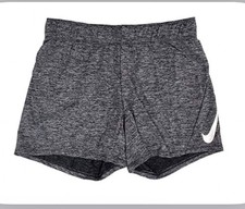 Nike Dri-Fit Womens Attack Training Workout Shorts Swoosh Gray CD8647 010 Small