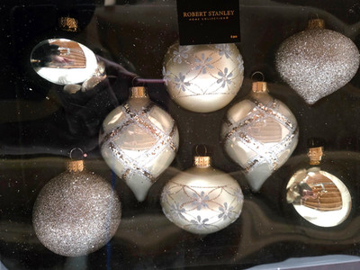 Robert Stanley Home Collection Christmas Ornaments Set of 8 Silver ...