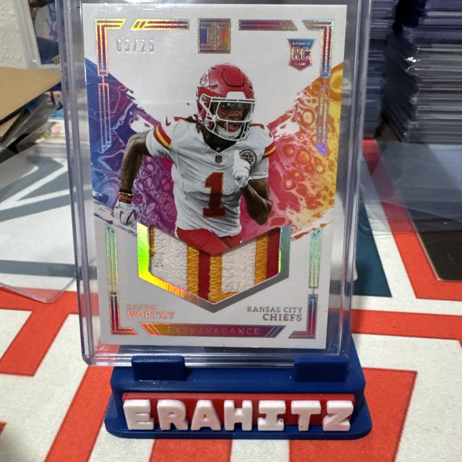 2024 Impeccable Extravagance Xavier Worthy RC Rookie 3-Color Patch 05/25