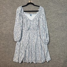 Old Navy Dress Womens XL Blue Ditsy Floral Long Sleeve Cottage Core Bohemian