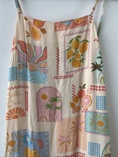 NEW LOOK - DOLCE VITA TROPICAL MIDI DRESS - SIZE 12 - ORANGE