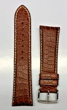 24mm Brown Genuine Alligator Watch Band - USA