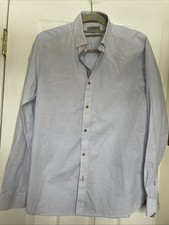 Ted Baker Slim Fit Collared Detail Light Blue Button Up Dress Shirt