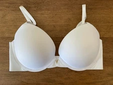 Victoria's Secret Pure White Solid 38DDD Love Cloud Push Up Plunge Bra VS!!