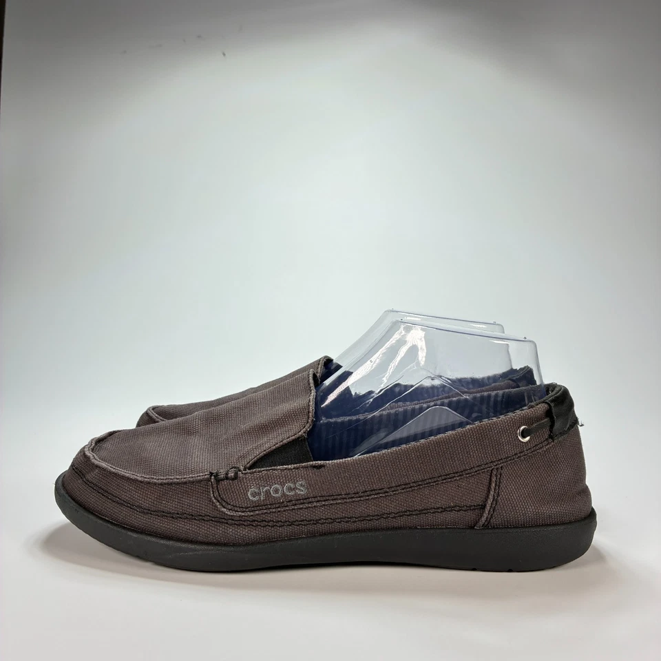Zapatos Mocasines Crocs Santa Cruz Gris Oscuro Parte Superior Baja Informales Sin Cordones 14391 Mujer Talla 10 Foto 2 de 4