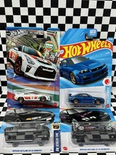 Lot Of 4 Hot Wheels Nissan Skyline GT-R VHTF R35 BNR34 BCNR33 BNR32 -7Eleven