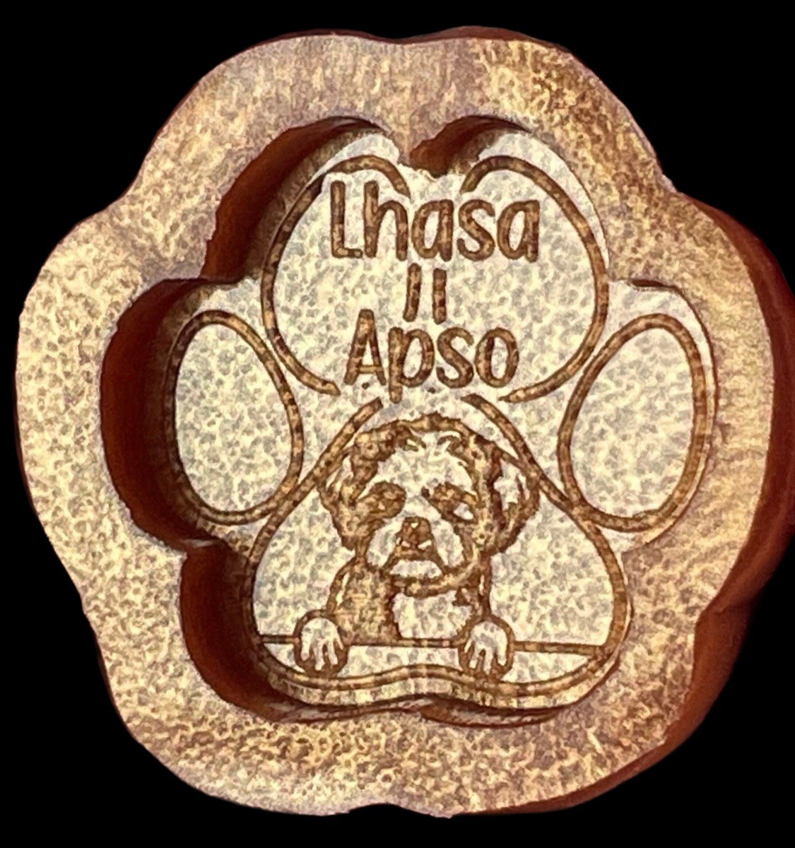 Molde de silicona para patas de perro Lasa apso para cera funde resina chocolate y muchos más