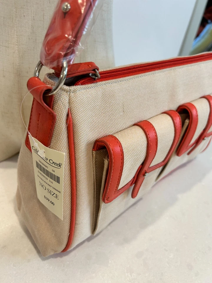 Nuevo con etiquetas Bolso de hombro vintage Y2K Coldwater Creek de lona nuevo con etiquetas beige Foto 2 de 4