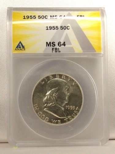 1955 Ben Franklin .50c Half Dollar ANACS MS64 7193196