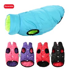 Reversible Hunde- und Katzenjacke Herbst Winter wasserdicht leicht warm