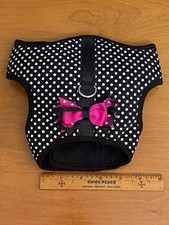 TOP PAW Dog Harness - Black with White Polka Dots - Size S