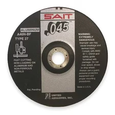 United Abrasives/Sait 22345 Depressed Center Cut-Off Wheel, Type 27, 4 1/2 In