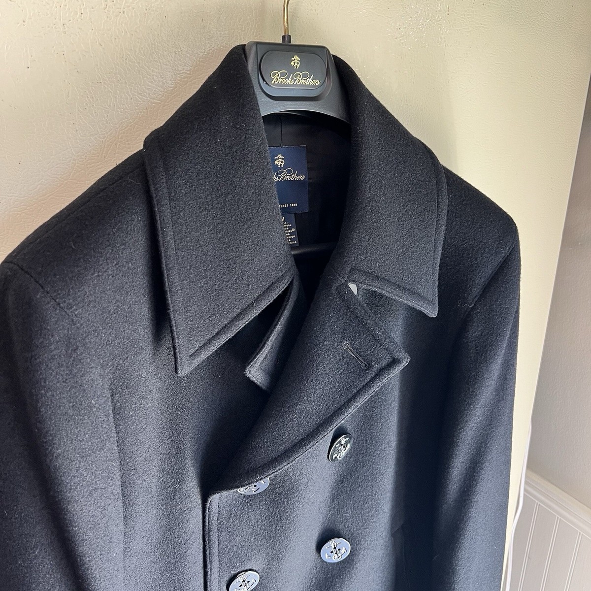 Brooks Brothers X Loro Piana Nautical Wool Double Breasted Coat SZ