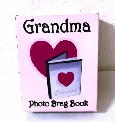 SMALL 3.5' X3'' GRANDMA PHOTO BRAG BOOK METAL FRONT COVER 12 PAGES VINTAGE NIB