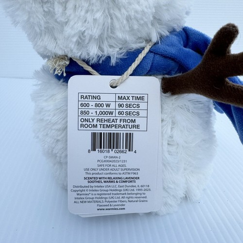 Warmies Snowman Lavender Scented Soothing Warmth Microwavable Plush Weighted - Bild 7 von 8