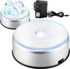 Watris Veiyi 4" LED Colorful Rotating Display Base, Light Rotating Crystal Displ
