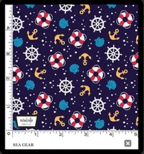 Michael Miller Fabrics~Sea Gear ~Woof Woof Pirates~CX11221~BTY Shell anchor