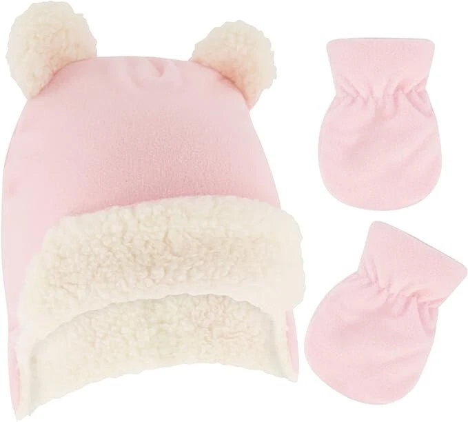 Rising Star Baby Girls & Boys Trapper Hat and Mitten set, Winter set for Infants