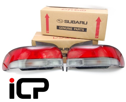 Genuine JDM STI Red & Clear Kouki Rear Lights Fits: Subaru Impreza Saloon 92-00 - 第 1/2 張圖片