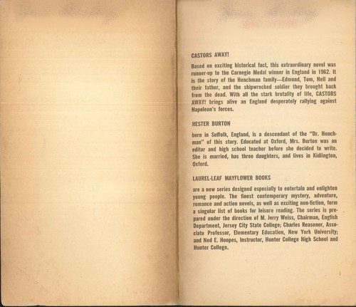 Castors Away 1967 Burton Dell Mayflower Laurel Leaf Library Nelson Trafalgar - Picture 4 of 6