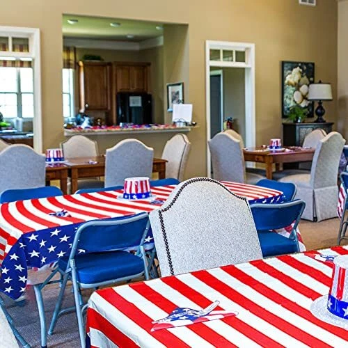 4PCS American Flag Tablecloth, 4th of July Patriotic Table Cover (54"x108") - Image 2 of 4