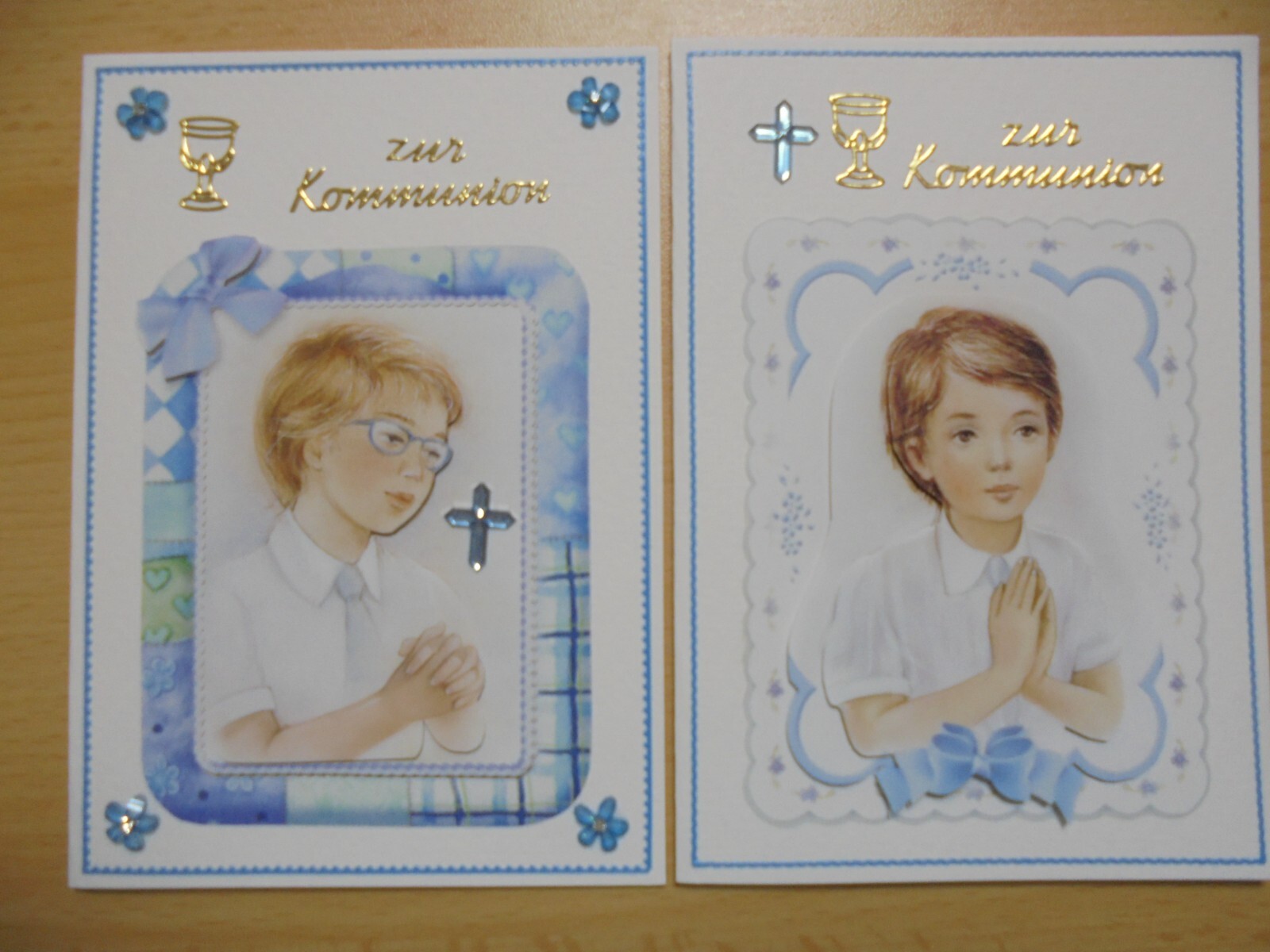 3D-Grusskarte °zauberhafter junge Mann° zur Kommunion Junge - Handarbeit