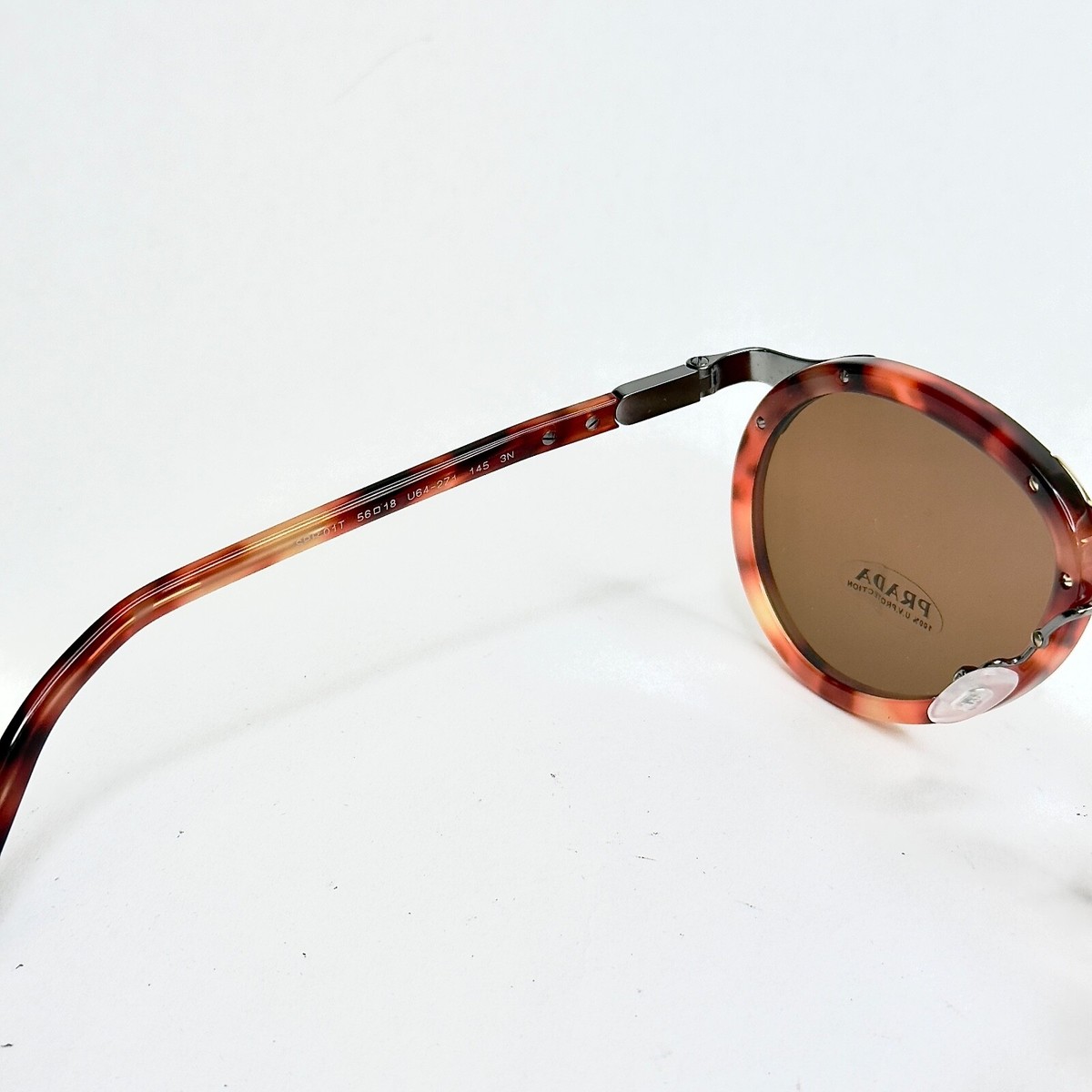 PRADA 01T WANDERER Aviator PR01TS Red Brown Havana Runway