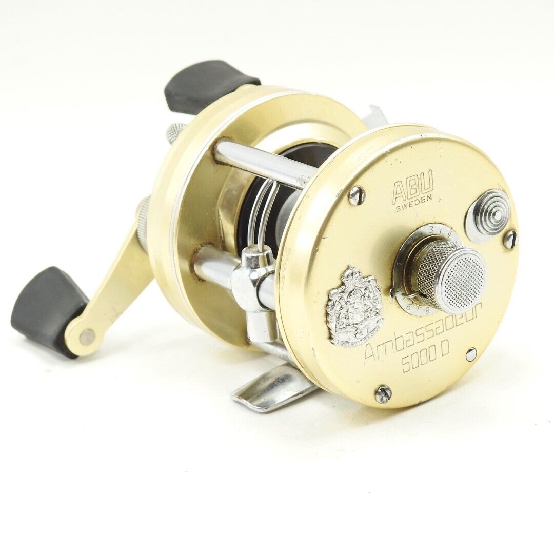 Gold Abu Garcia Ambassadeur 5000D Fishing Reel. Made in Gold Abu Garcia Ambassadeur 5000D Fishing Reel. Made in