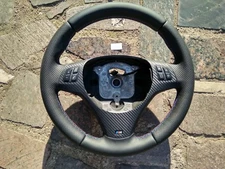 05-13 BMW M TECH 1/3/X E82/E87/E90/92/84 NEW NAPPA LEATHER STEERING WHL carbon