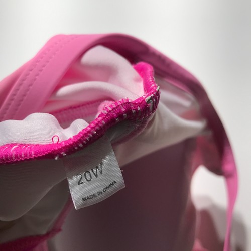 Unbranded One Piece Swimsuit Womens Size 20W Plus Pink Cut Out Ruched Bottom - Picture 7 of 10