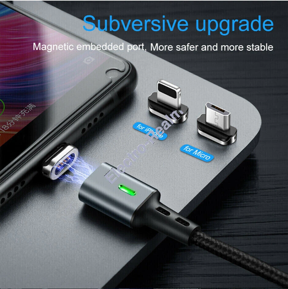 Magnetic USB C Cable/Micro/Phone Fast Charging Charger Data iPhone 15 Pro Max - image 3 of 4