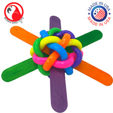 Bonka Bird Toys 3387 Big Stick Ball Foot-Talon Bird Toy Cages Amazon Macaw Pet