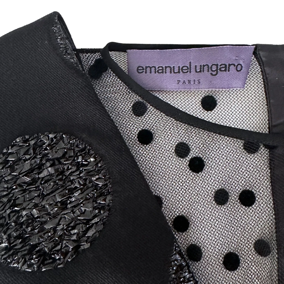 EMANUEL UNGARO Black Wool Mini Dress, Fall 2015 - Image 4 of 4