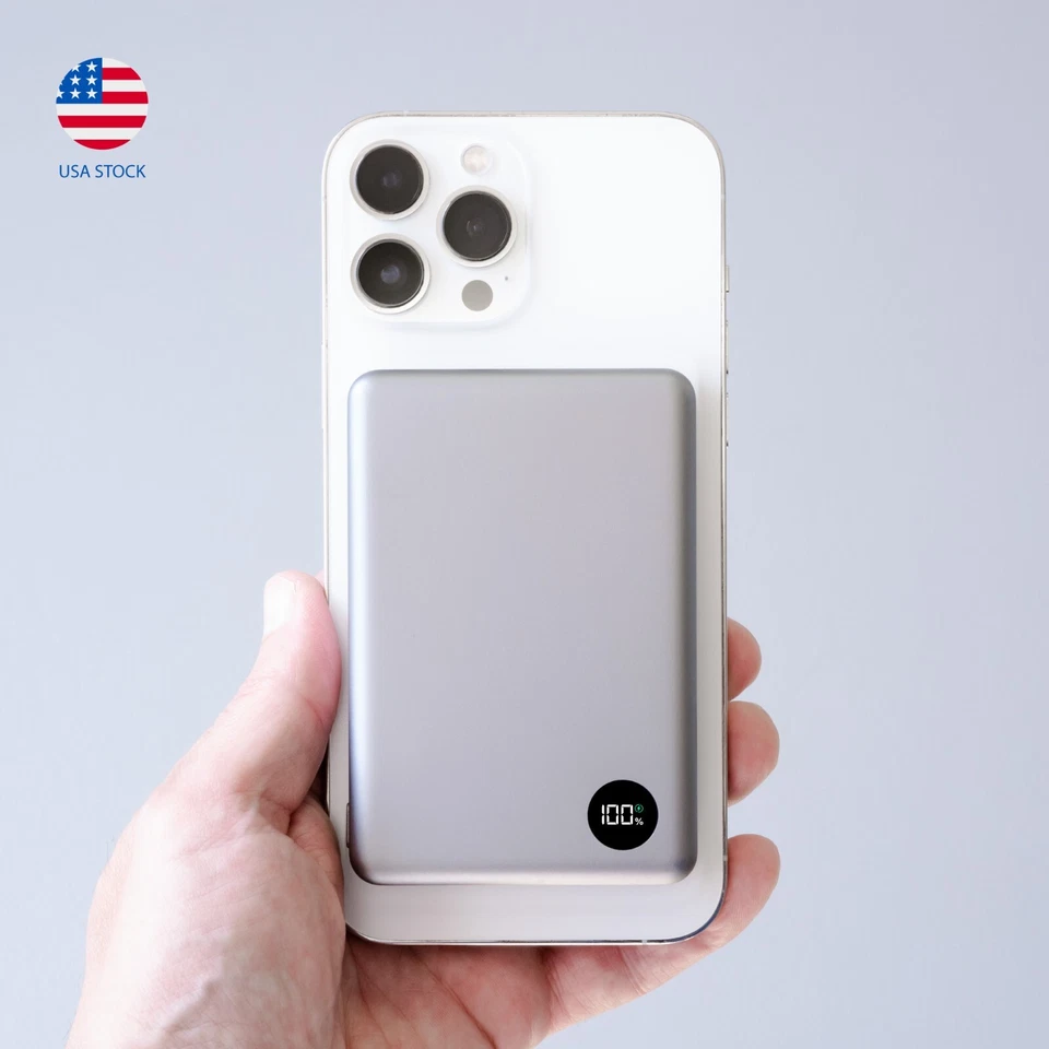 Banco de alimentación cargador portátil MagSafe Slim 10.000 mAh | Pantalla LCD | Apple iPhone Foto 2 de 4