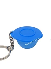 Tupperware Impressions Keychain Pill  Holder Blue  New