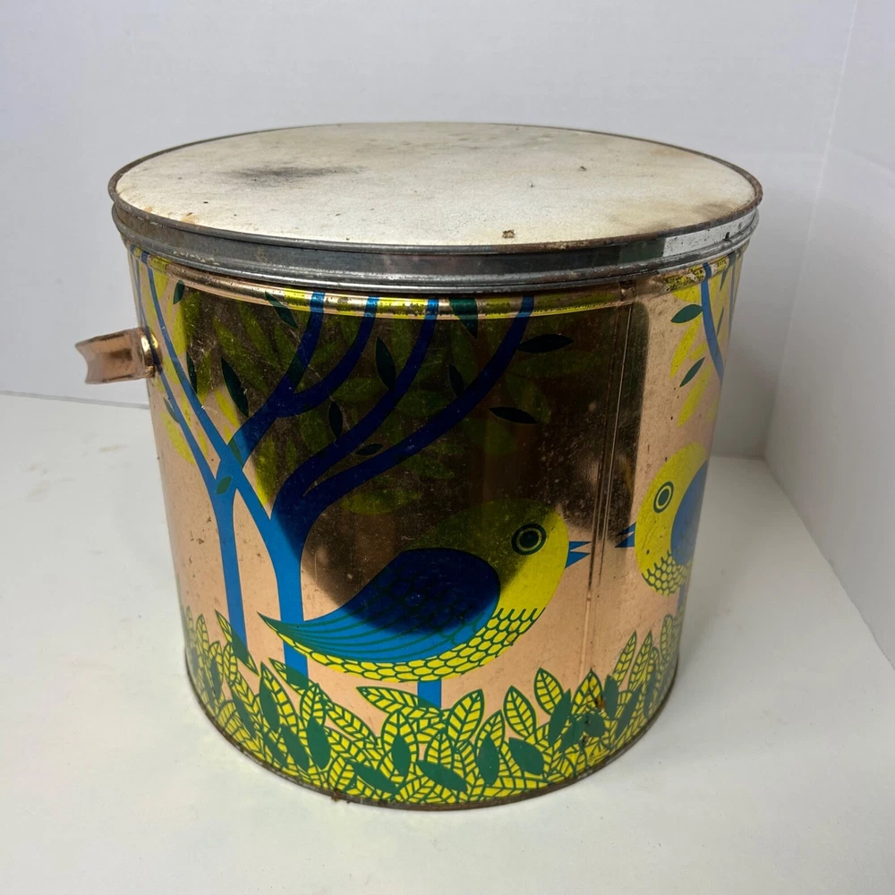 Multi Tool Spinning Carousel Storage in Decorative Container w/ Handle & Lid