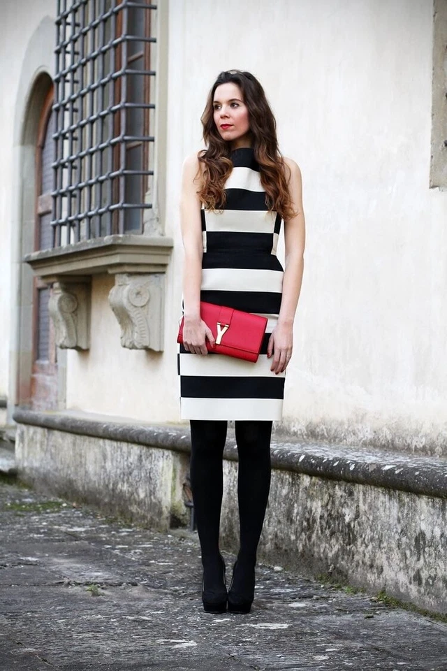 LANVIN (£1,647) Runway 2013 Graphic Striped Sheath Dress Fr 36 / XS / UK 6 - Image 2 of 4