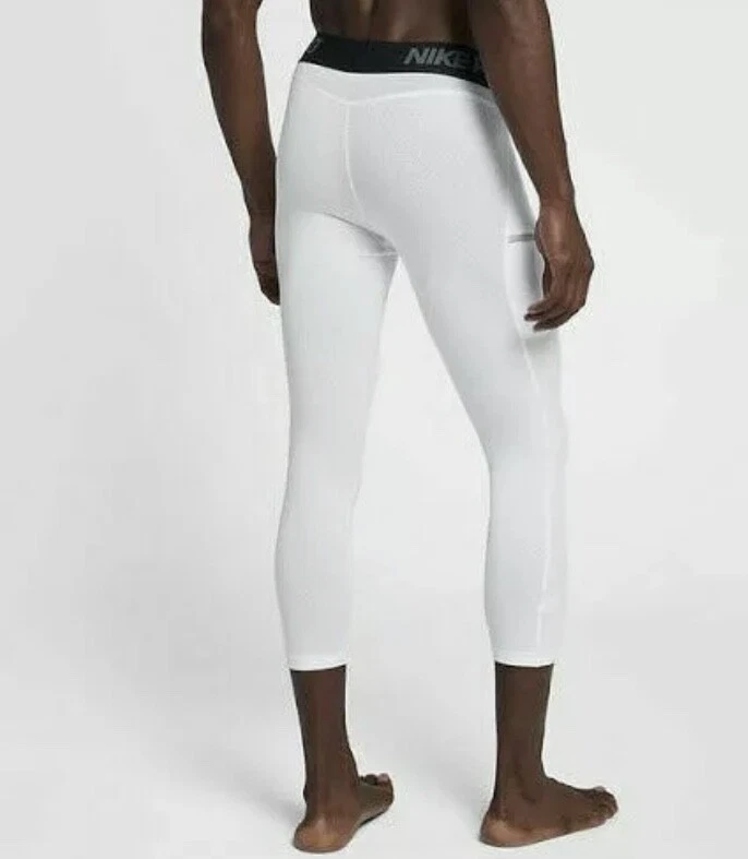 Nike Men’s Pro Dri-Fit Tights 3/4 Basketball Tights 2XL XXL White 925821-100 NEW - Image 3 of 4