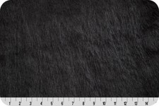 Shaggy Faux Grizzly Black Animal Fur by the Yard  58" Soft Long Pile