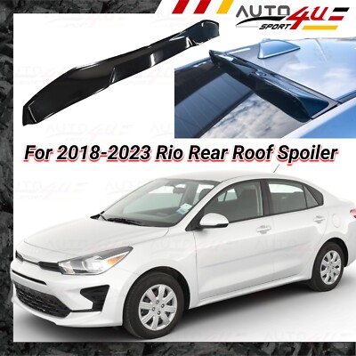 Fits 2018-2024 Rio Sedan ABS Glossy Black Rear Roof Window Visor ...