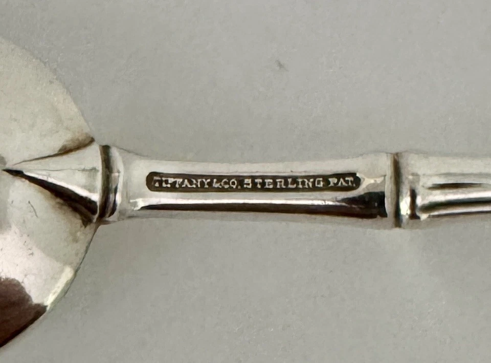 TIFFANY BAMBOO STERLING 7 1/4” OVAL SOUP OR DESSERT SPOON (S) - Image 3 of 3