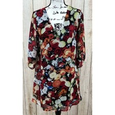 Lulus Exclusive Ta-Rose Shift Dress Size Medium Cards Red Floral Print Shift