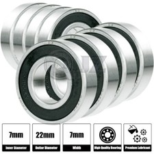 8x 627-2RS Ball Bearing 22mm x 7mm x 7mm Free Shipping 2RS RS Rubber