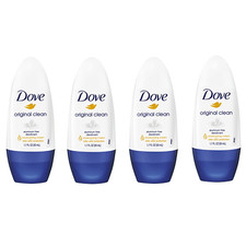 Dove Original Clean Roll on Deodorant, Aluminum Free, All Day Odor Protection, 4
