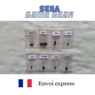 Sega Game Gear 20-Capacitor Repair Kit - Fix No Sound, Low Sound, Dim Screen, DIY Restoration