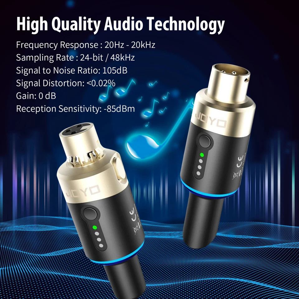 JOYO 5.8GHz Microphone Wireless System Transmitter & Receiver 4 Channels Dynamic - Image 4 of 4