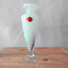 Lavorazione Arte Murano Hand Blown Vase Pastel Swirl Italian Art Glass 13  