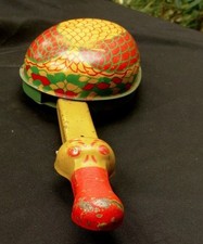 Unusual tin litho Goose pull toy wooden wheels makes honk-like noise ca 1930s
