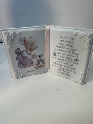 VTG 1993 Precious Moments Collection Porcelain Book Plaque "Love is kind"